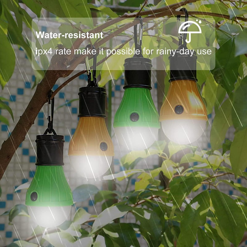 Jarxin LED Camping Tent Lantern, Portable Outdoor Waterproof Emergency Light Bulb, Battery Powered with Clip Hook, Super Bright, for Hiking, Party，Camping, Fishing, Power Failure (5 Packs, Multi-Color) - Image 3